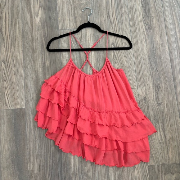 Free People Asymmetric Tiered Ruffle Tank Size Medium - Picture 1 of 3